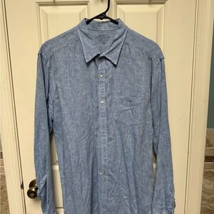 Lucky Brand Blue Casual Linen Button Down Shirt